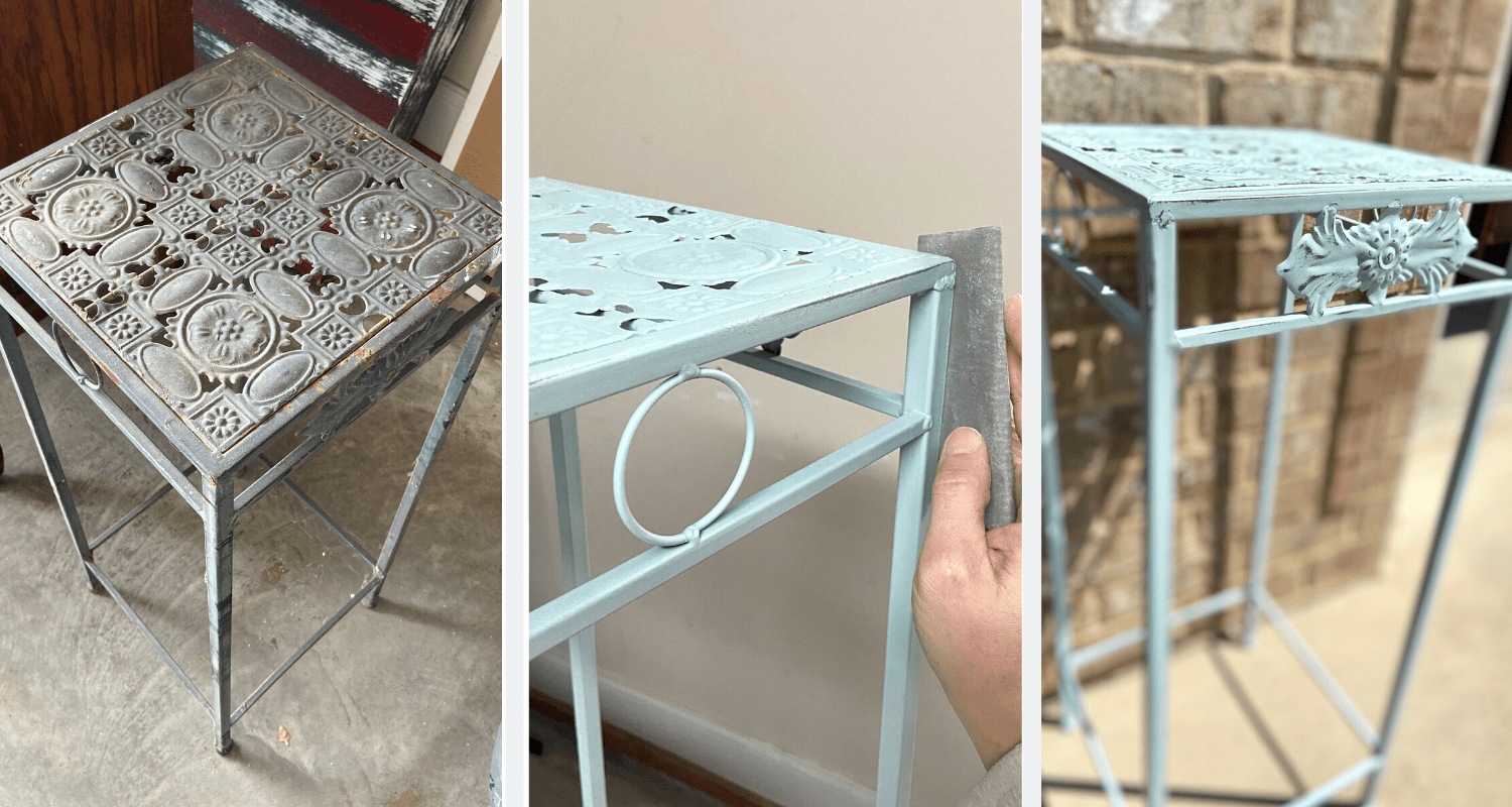 HOW TO USE CHALK SPRAY PAINT TO UPDATE A PLANT STAND