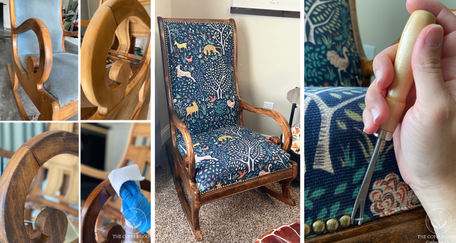 HOW TO REUPHOLSTER A ROCKING CHAIR - The Copper Goose